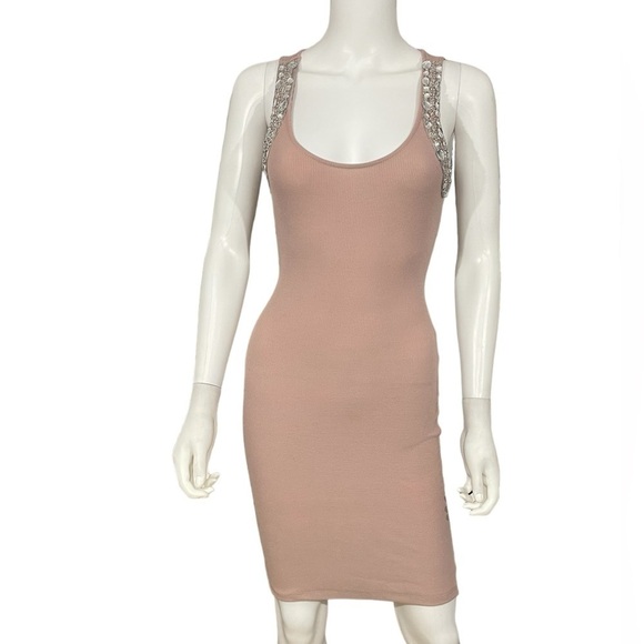 Burnt Pink Crisscross Back Rhinestone Shoulders Dress
New - Picture 2 of 8